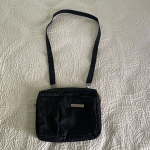 Bagallini Small Black Convertible Crossbody Nylon Travel Bag‎